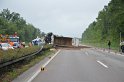 LKW umgestuerzt A 1 Rich Saarbruecken P030